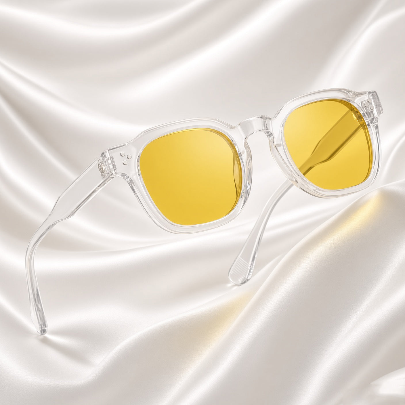 Specsnex x Robust | Glossy Round Sunglasses | Transparent TR90 Frame | Night Vision 100% UV Lenses