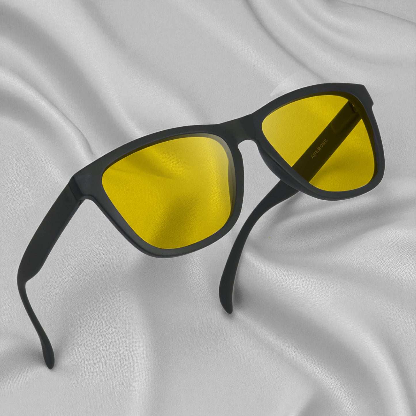 Specsnex x Catly | Cat-Eye Sunglasses | Black Rubber Coated TR90 Frame | Night Vision 100% UV Lenses