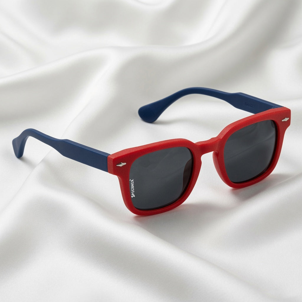 Specsnex x Spidey Apex Series | Velvet Finish Square Sunglasses | Spidey Design TR90 High Grade Frame | 100% UV Protected Lenses