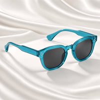 Specsnex x Robust | Glossy Round Sunglasses |Turquoise Translucent TR90 Frame | 100% UV Protection