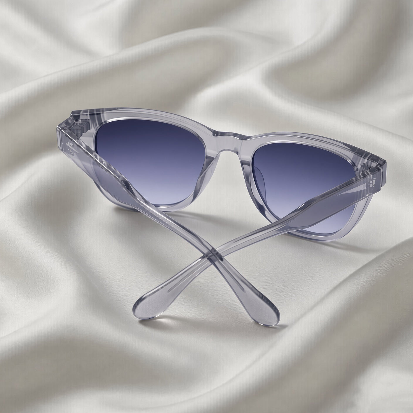 Specsnex x Lumina | Cat-Eye Sunglasses | Translucent Grayish BLue TR90 Frame | Blue Gradient 100% UV Lenses