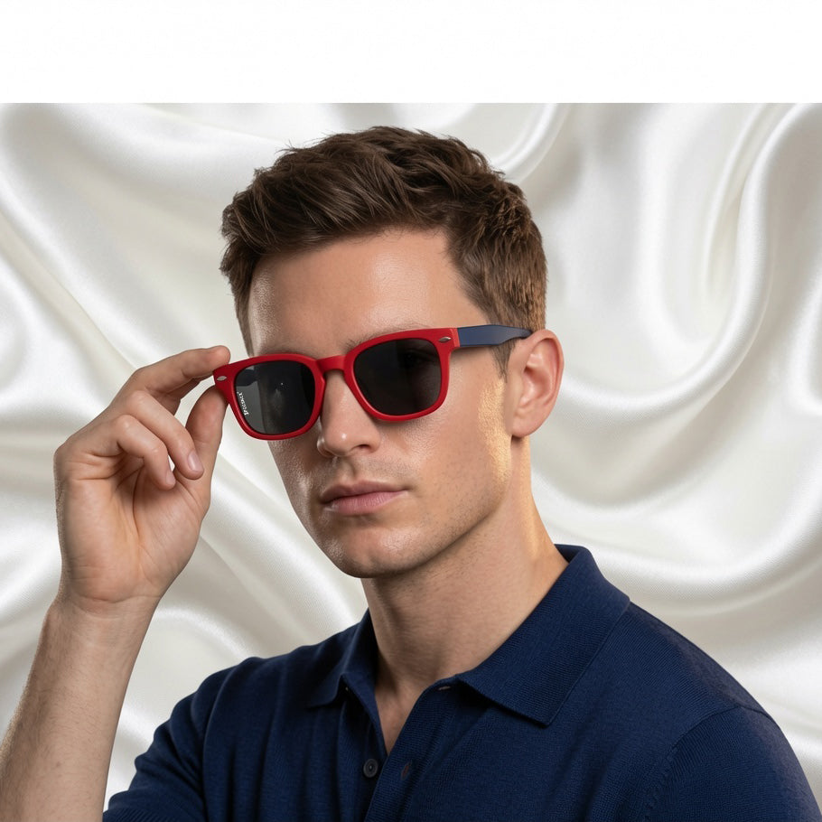 Specsnex x Spidey Apex Series | Velvet Finish Square Sunglasses | Spidey Design TR90 High Grade Frame | 100% UV Protected Lenses