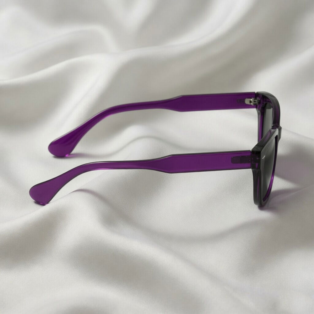 Specsnex x Lumina | Cat-Eye Sunglasses | Translucent Purple TR90 Frame | Black 100% UV Lenses