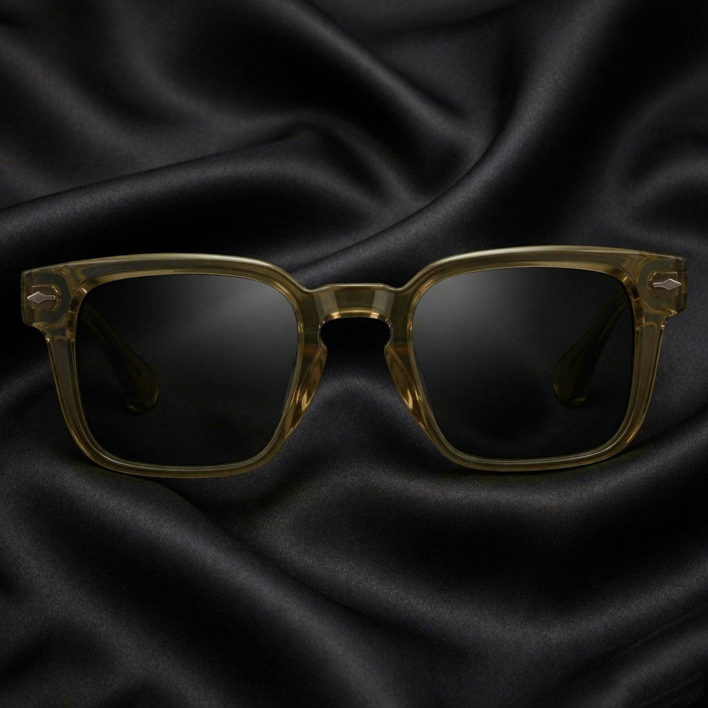 Specsnex x Thicker | Glossy Square Sunglasses | Dark Olive TR90 Frame | 100% UV Protection