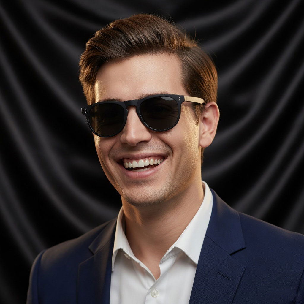 Specsnex x Oslo | Round Sunglasses | Full Black Rubber Coated TR90 Frame | 100% UV Protection