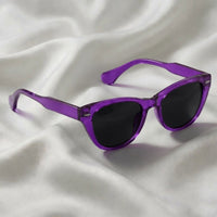 Specsnex x Lumina | Cat-Eye Sunglasses | Translucent Purple TR90 Frame | Black 100% UV Lenses