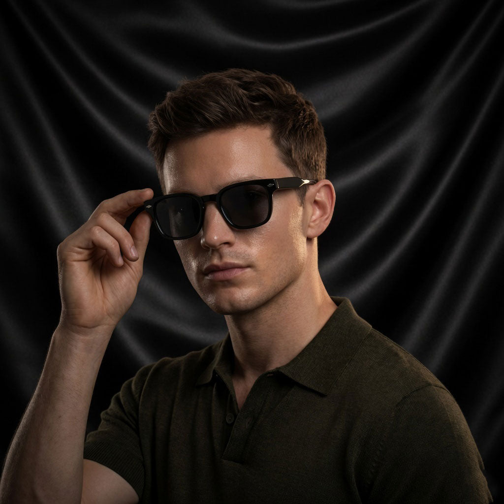 Specsnex x Thicker | Glossy Square Sunglasses | Full Black TR90 Frame | 100% UV Protection