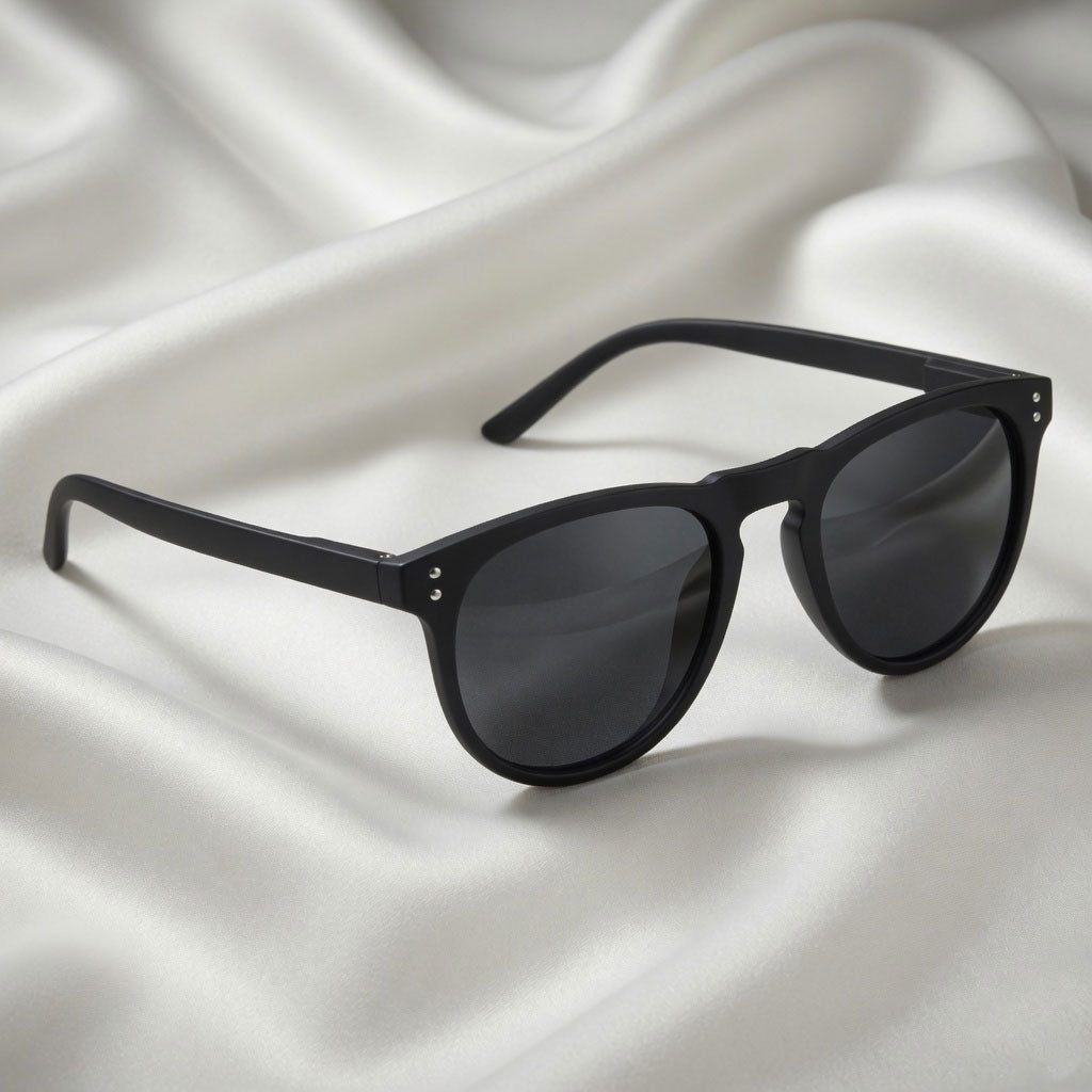Specsnex x Oslo | Round Sunglasses | Full Black Rubber Coated TR90 Frame | 100% UV Protection