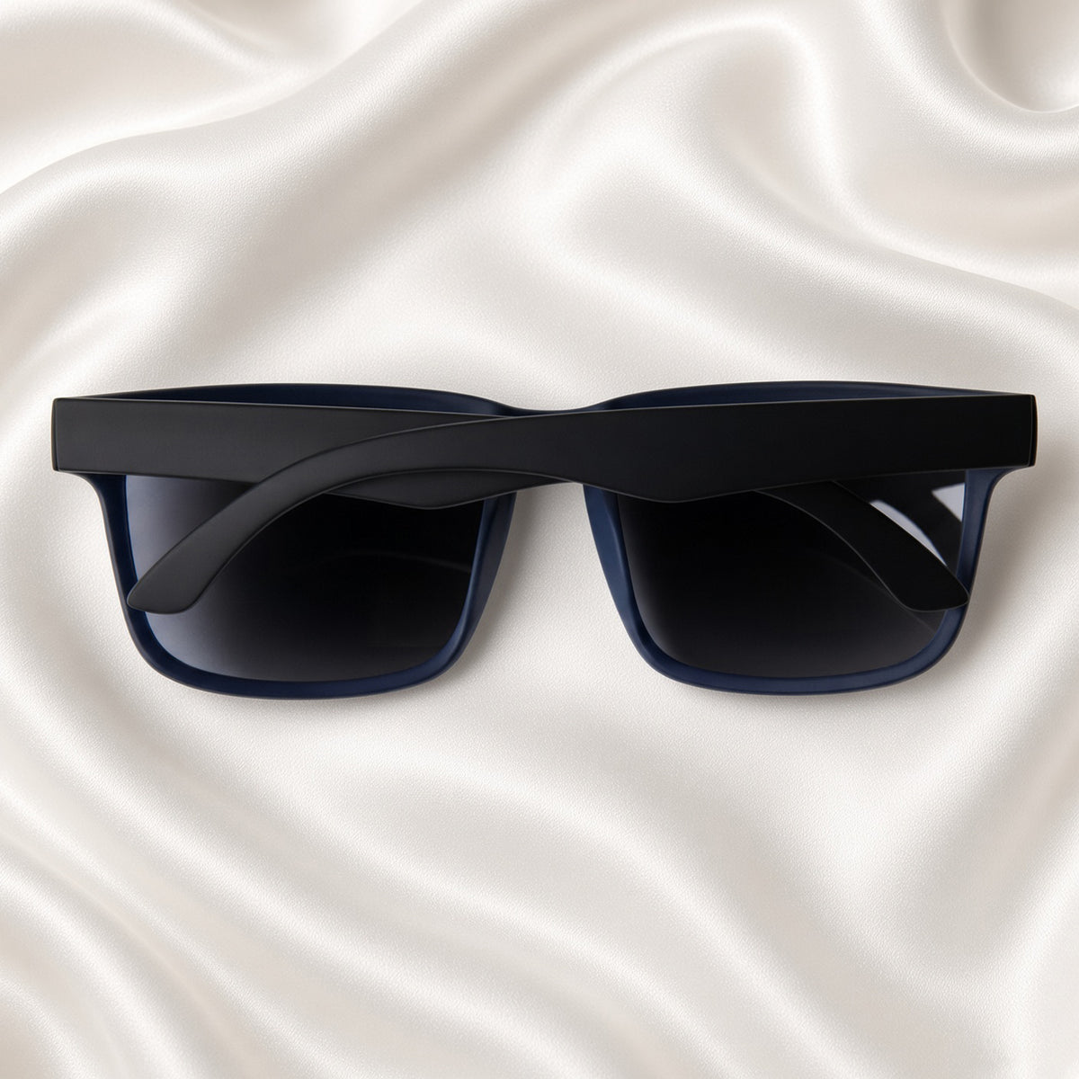 Specsnex x CP | Rubber Finish Square Sunglasses | Navy Blue TR90 Frame | 100% UV Protection