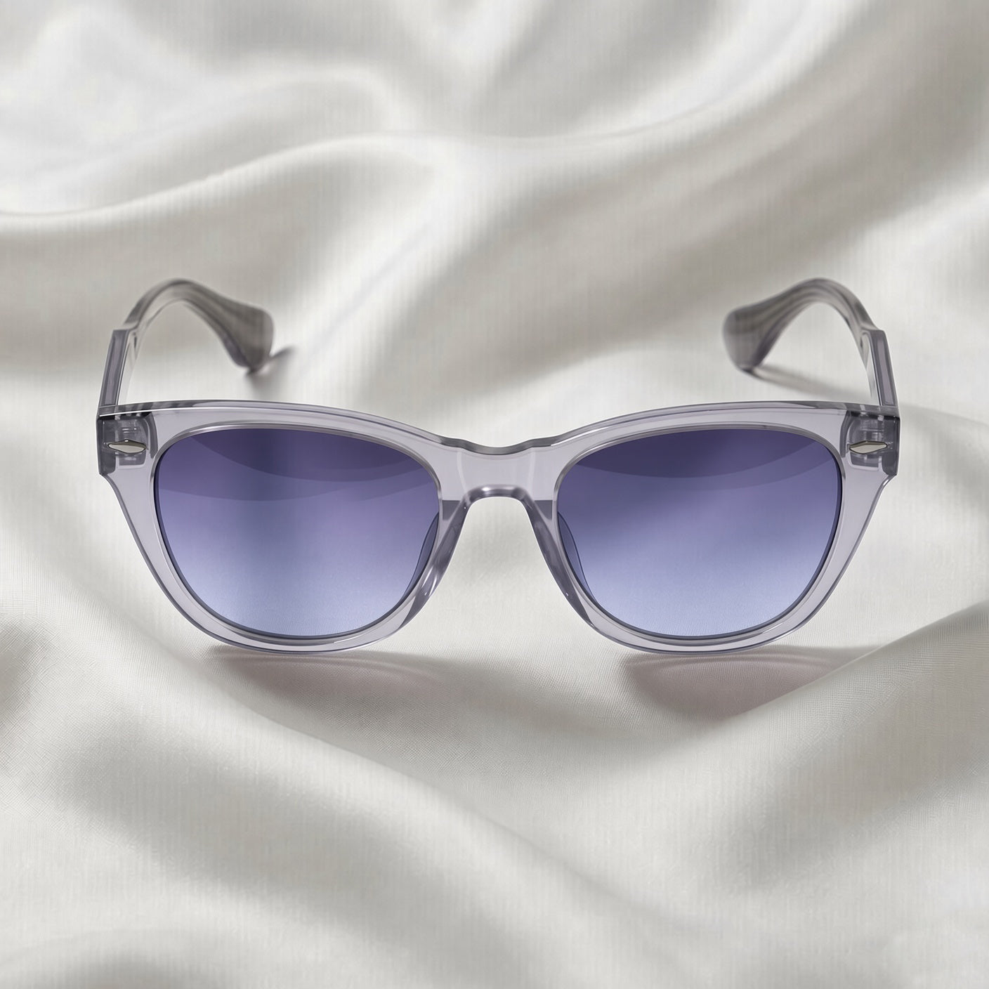 Specsnex x Lumina | Cat-Eye Sunglasses | Translucent Grayish BLue TR90 Frame | Blue Gradient 100% UV Lenses