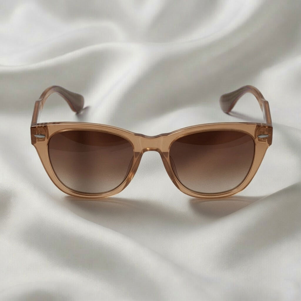 Specsnex x Lumina | Cat-Eye Sunglasses | Translucent Light Brown TR90 Frame | Brown 100% UV Lenses