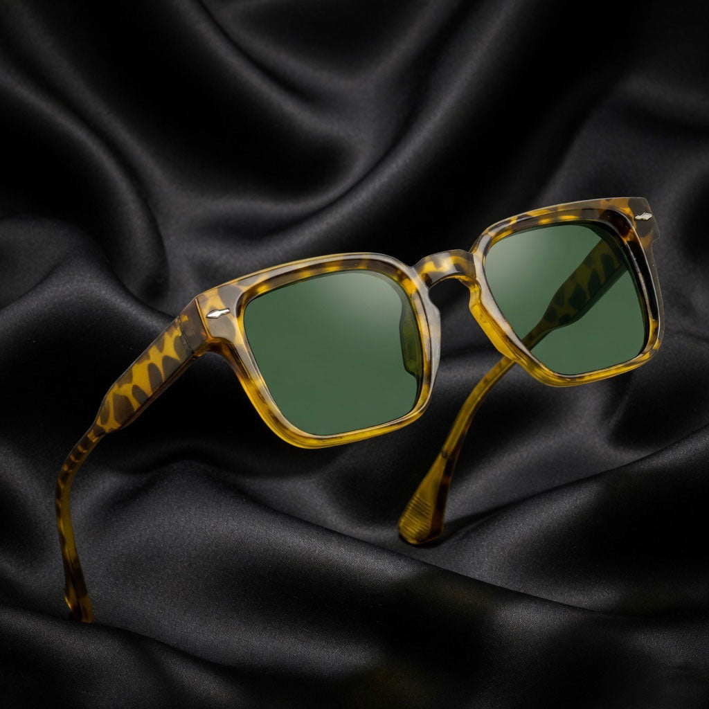 Specsnex x Thicker | Glossy Square Sunglasses | Leopard Print TR90 Frame | 100% UV Protection
