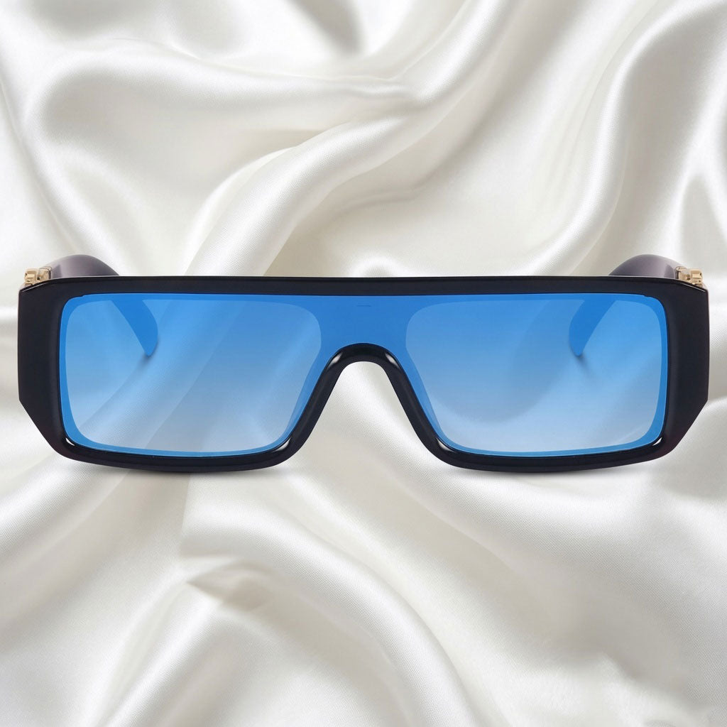 Specsnex x Nexus | Unilens Sunglasses | Black Glossy TR90 Frame | Blue Mirror 100% UV Lens