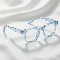 Specsnex x Thicker | Glossy Square Sunglasses | Sky Blue TR90 Frame | Clear 100% UV Lenses
