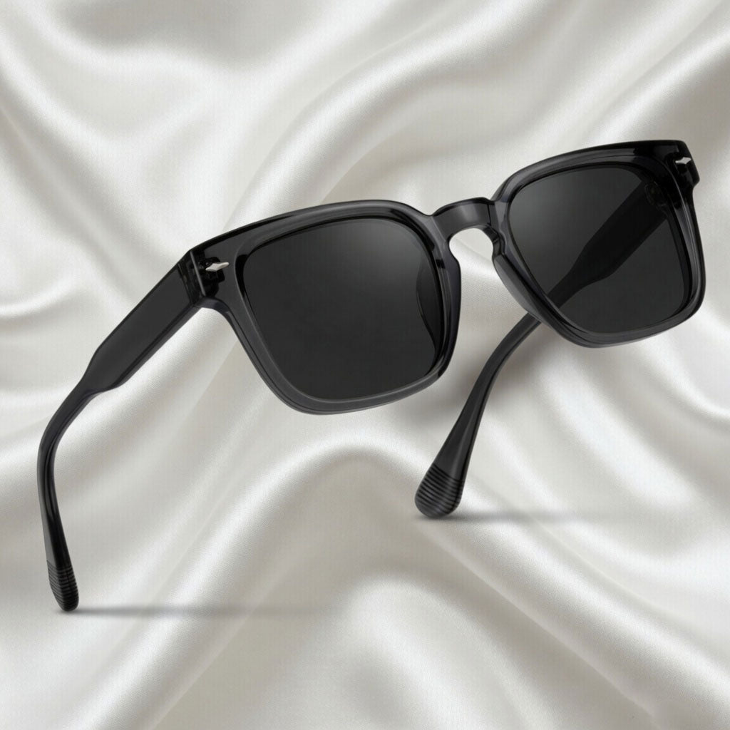 Specsnex x Thicker | Glossy Square Sunglasses | Dark Grey TR90 Frame | 100% UV Protection