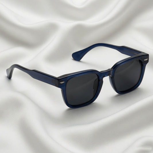 Specsnex x Thicker | Glossy Square Sunglasses | Navy Blue TR90 Frame | 100% UV Protection