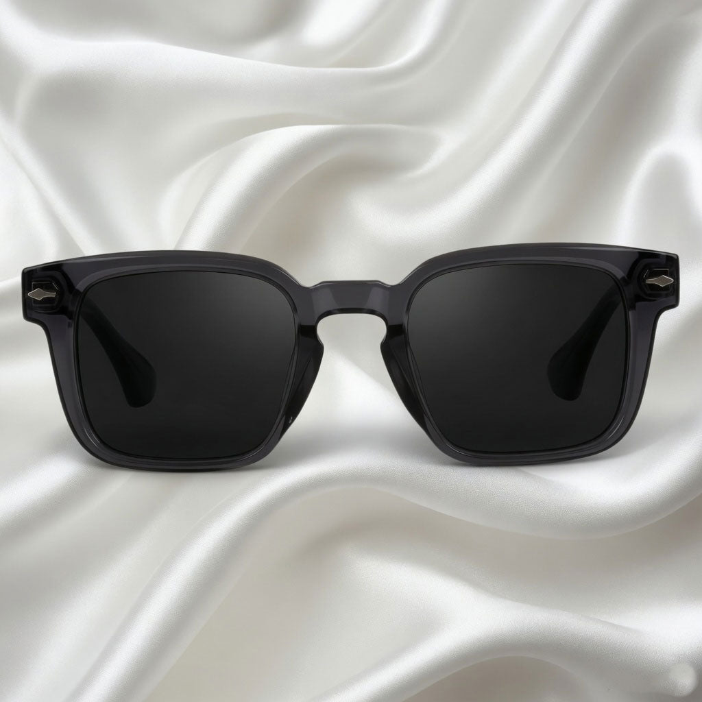 Specsnex x Thicker | Glossy Square Sunglasses | Dark Grey TR90 Frame | 100% UV Protection