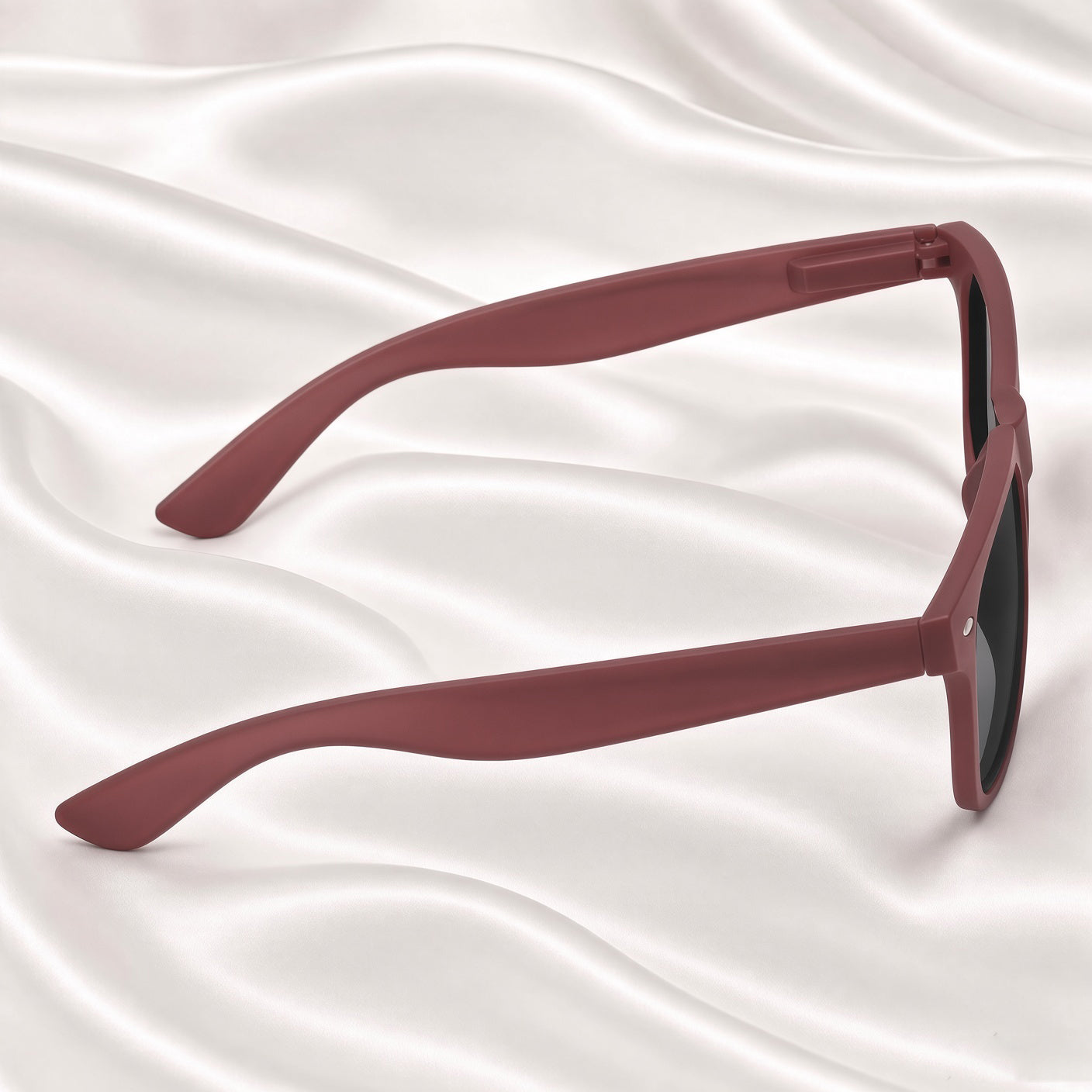 Specsnex x Legacy | Square Sunglasses | Translucent Maroon Rubber Coated TR90 Frame | 100% UV Protection