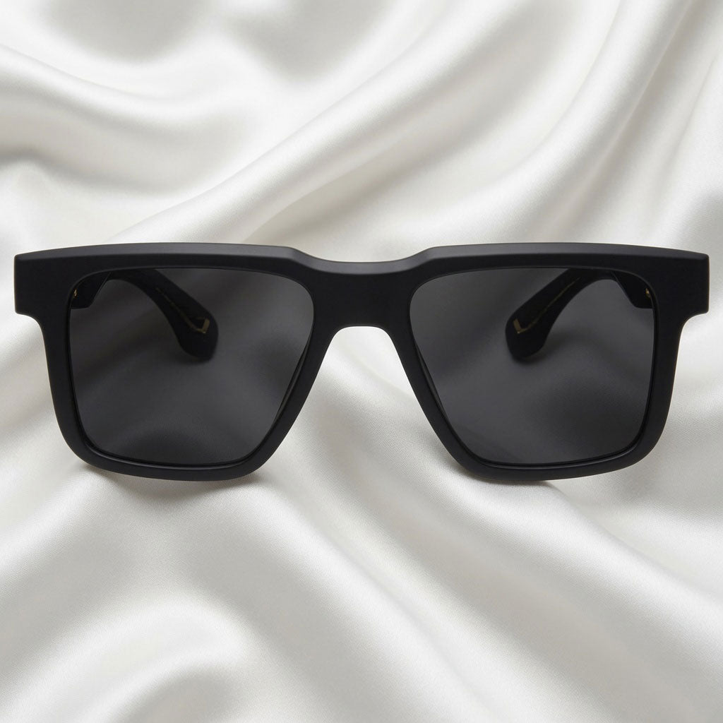 Specsnex x Striker | Square Sunglasses | Black Rubber Coated TR90 Frame | 100% UV Protection