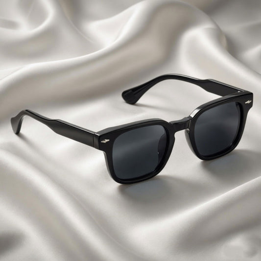 Specsnex x Thicker | Glossy Square Sunglasses | Full Black TR90 Frame | 100% UV Protection