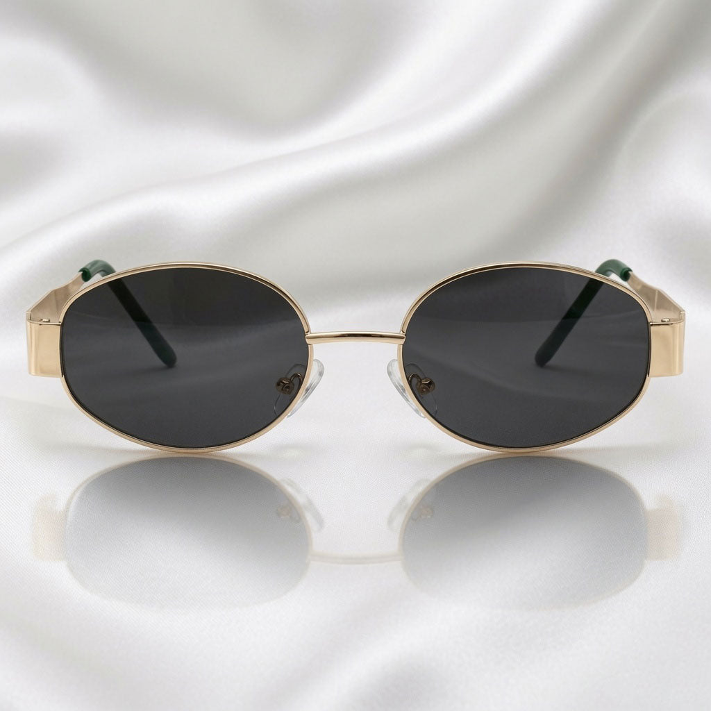 Specsnex x Rox | Round Metal Sunglasses | Black Lenses | 100% UV Protection