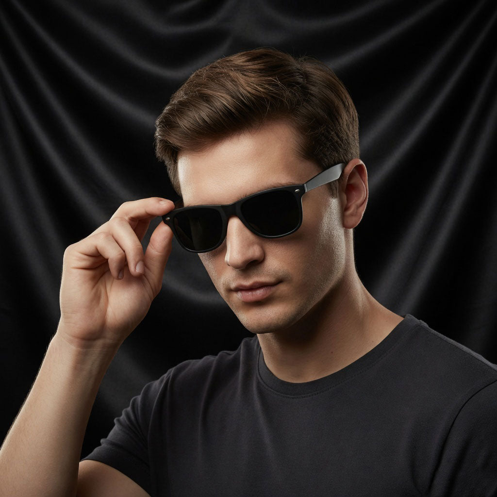 Specsnex x Legacy | Wayfarer Sunglasses | Full Black Rubber Coated TR90 Frame | 100% UV Protection
