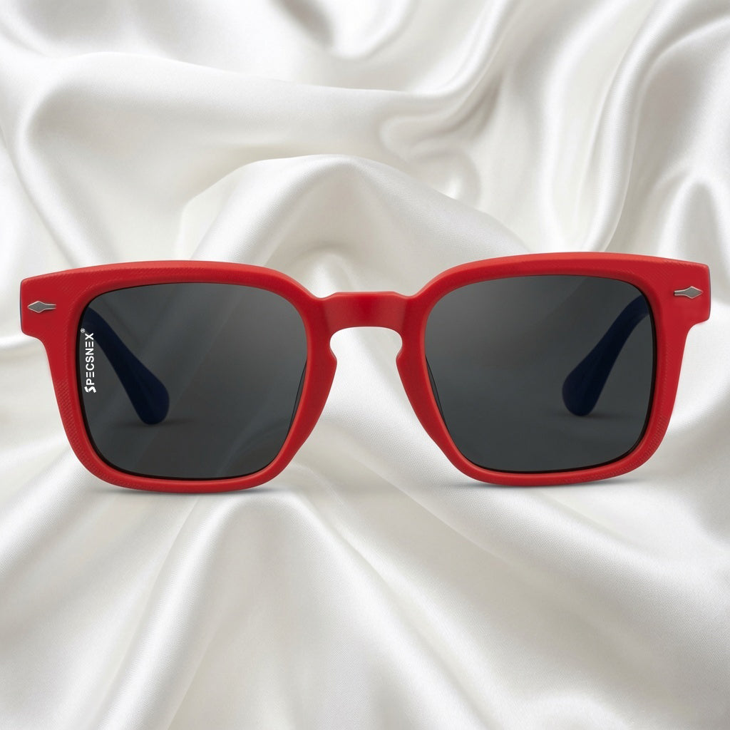 Specsnex x Spidey Apex Series | Velvet Finish Square Sunglasses | Spidey Design TR90 High Grade Frame | 100% UV Protected Lenses