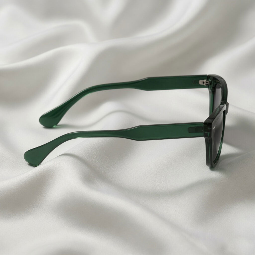 Specsnex x Lumina | Cat-Eye Sunglasses | Translucent Dark Green TR90 Frame | Brown 100% UV Lenses