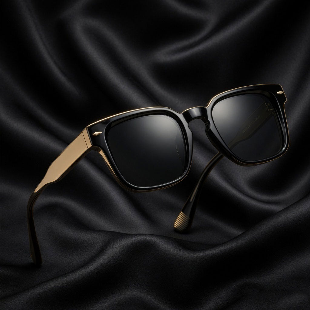 Specsnex x Thicker | Glossy Square Sunglasses | Full Black TR90 Frame | 100% UV Protection