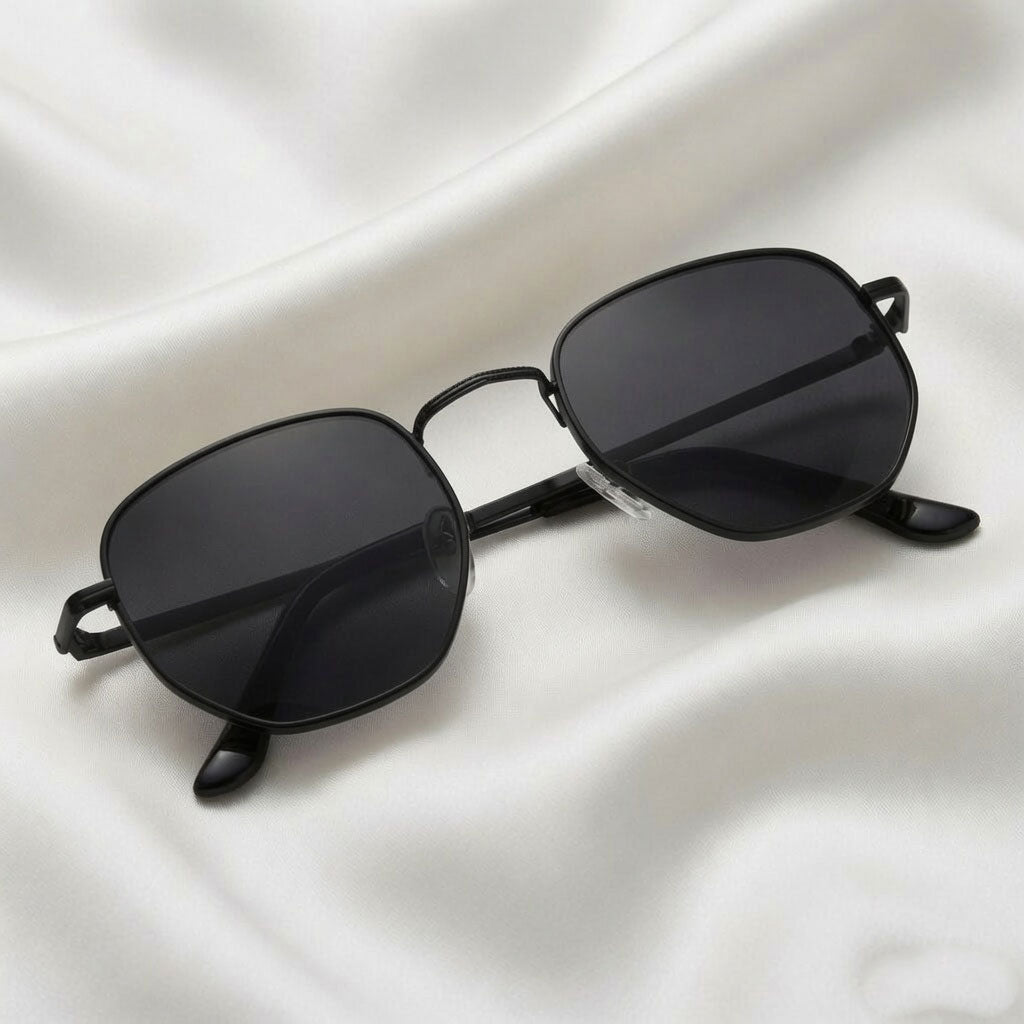 Specsnex x Orbit | Round Metal Sunglasses | Black Frame | 100% UV Protection