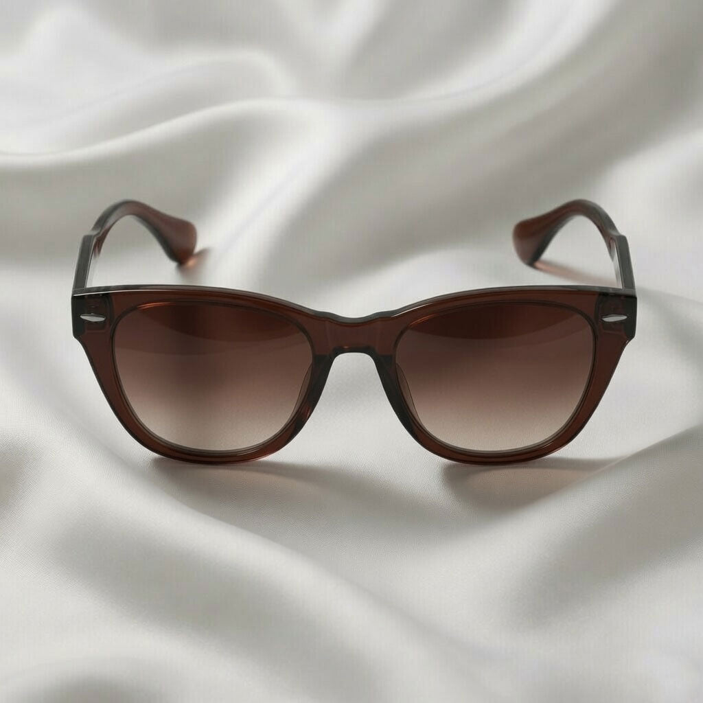 Specsnex x Lumina | Cat-Eye Sunglasses | Translucent Dark Brown TR90 Frame | Brown 100% UV Lenses