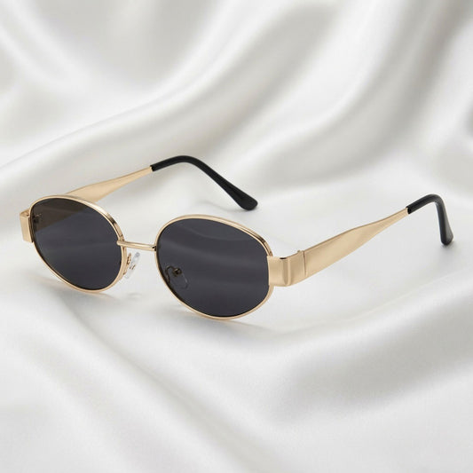 Specsnex x Rox | Round Metal Sunglasses | Black Lenses | 100% UV Protection