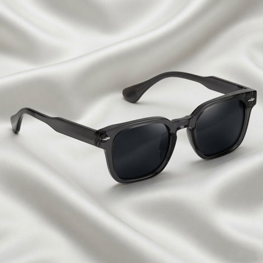 Specsnex x Thicker | Glossy Square Sunglasses | Dark Grey TR90 Frame | 100% UV Protection