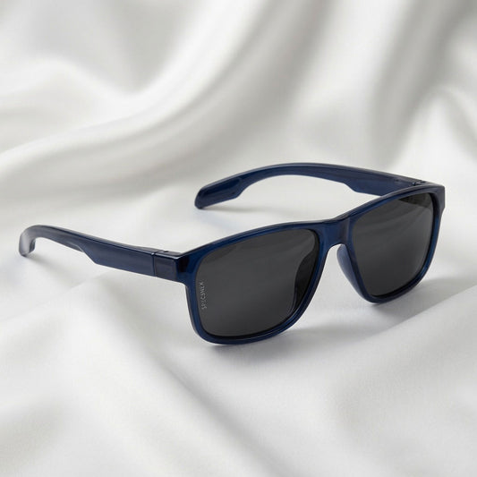 Specsnex x Crimson | Glossy Square Sunglasses | Dark Navy Blue TR90 Frame | 100% UV Protection