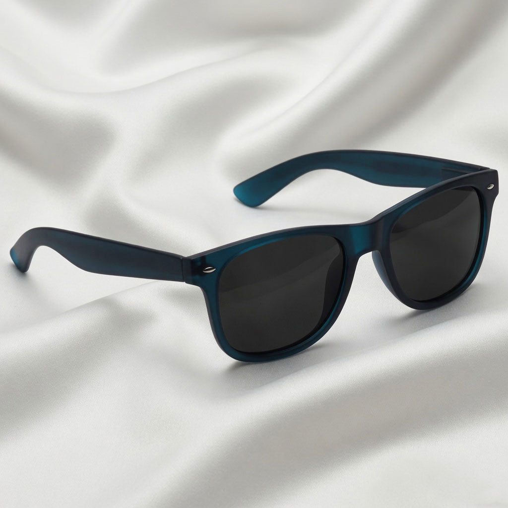 Specsnex x Legacy | Square Sunglasses | Translucent Navy Blue Rubber Coated TR90 Frame | 100% UV Protection