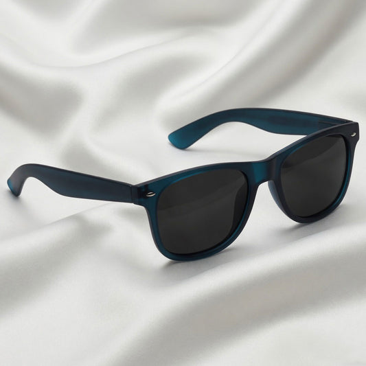 Specsnex x Legacy | Square Sunglasses | Translucent Navy Blue Rubber Coated TR90 Frame | 100% UV Protection