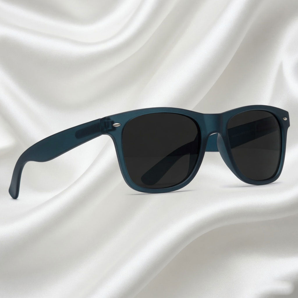 Specsnex x Legacy | Square Sunglasses | Translucent Navy Blue Rubber Coated TR90 Frame | 100% UV Protection