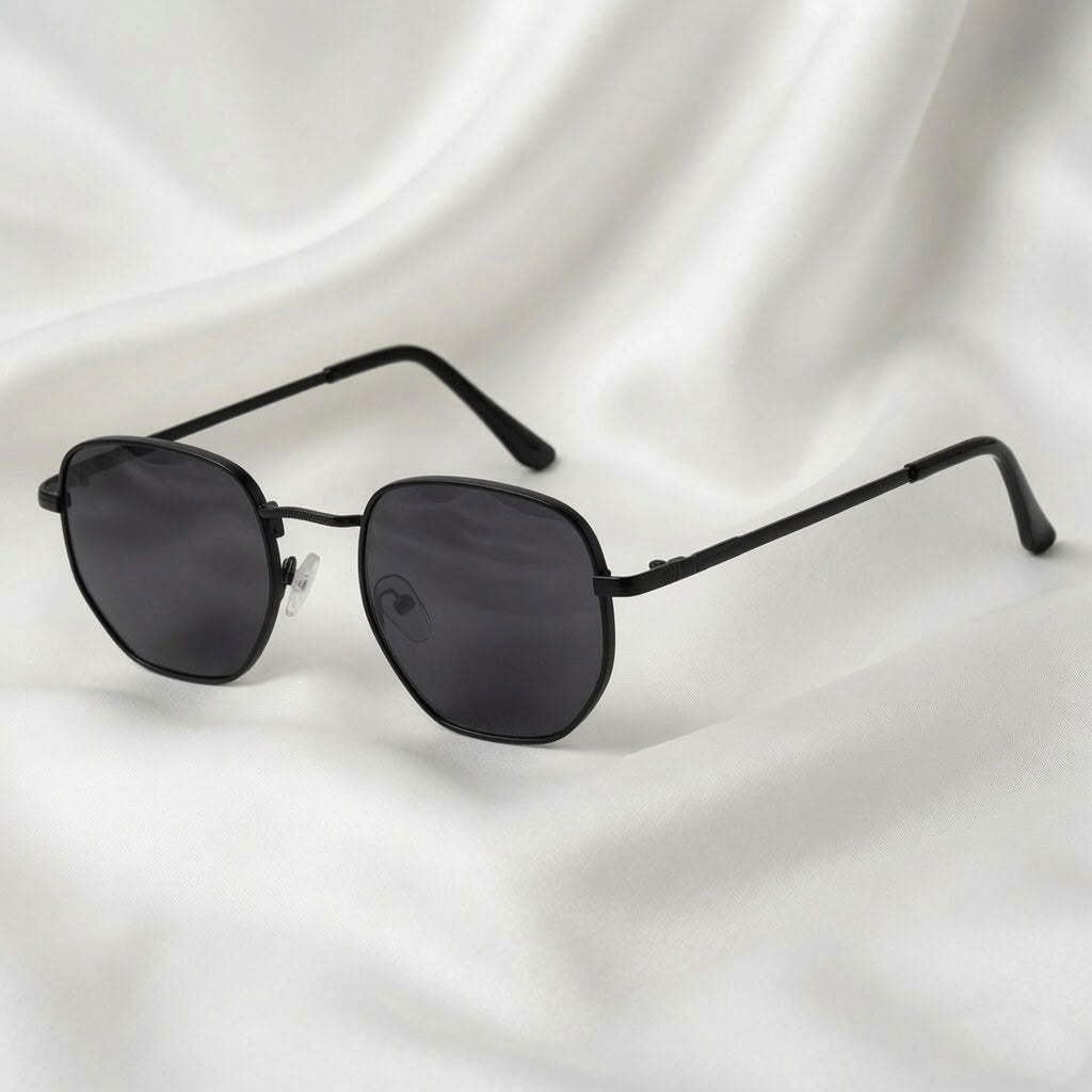 Specsnex x Orbit | Round Metal Sunglasses | Black Frame | 100% UV Protection