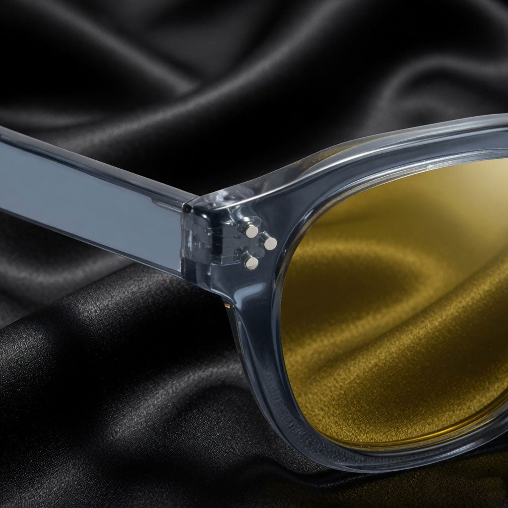 Specsnex x Robust | Glossy Round Sunglasses | Grey TR90 Frame | Night Vision 100% UV Lenses