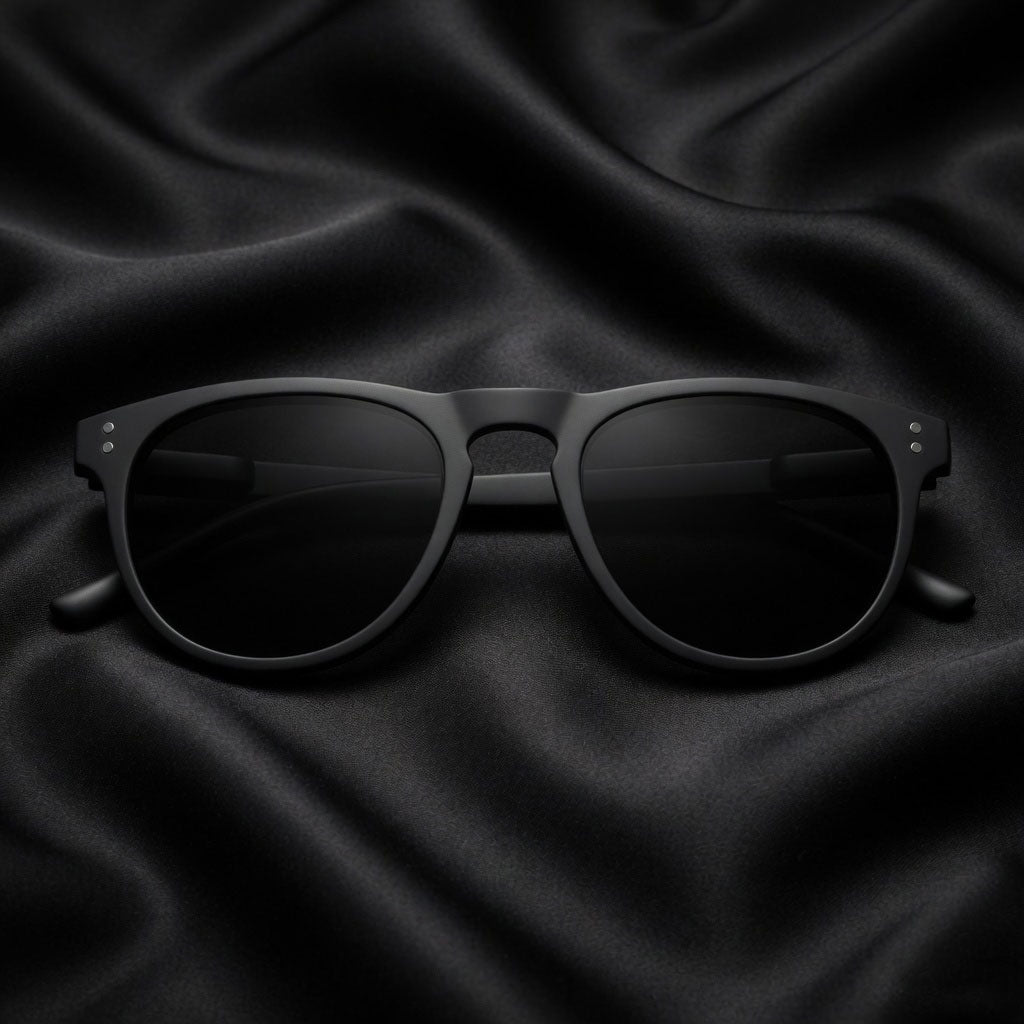 Specsnex x Oslo | Round Sunglasses | Full Black Rubber Coated TR90 Frame | 100% UV Protection