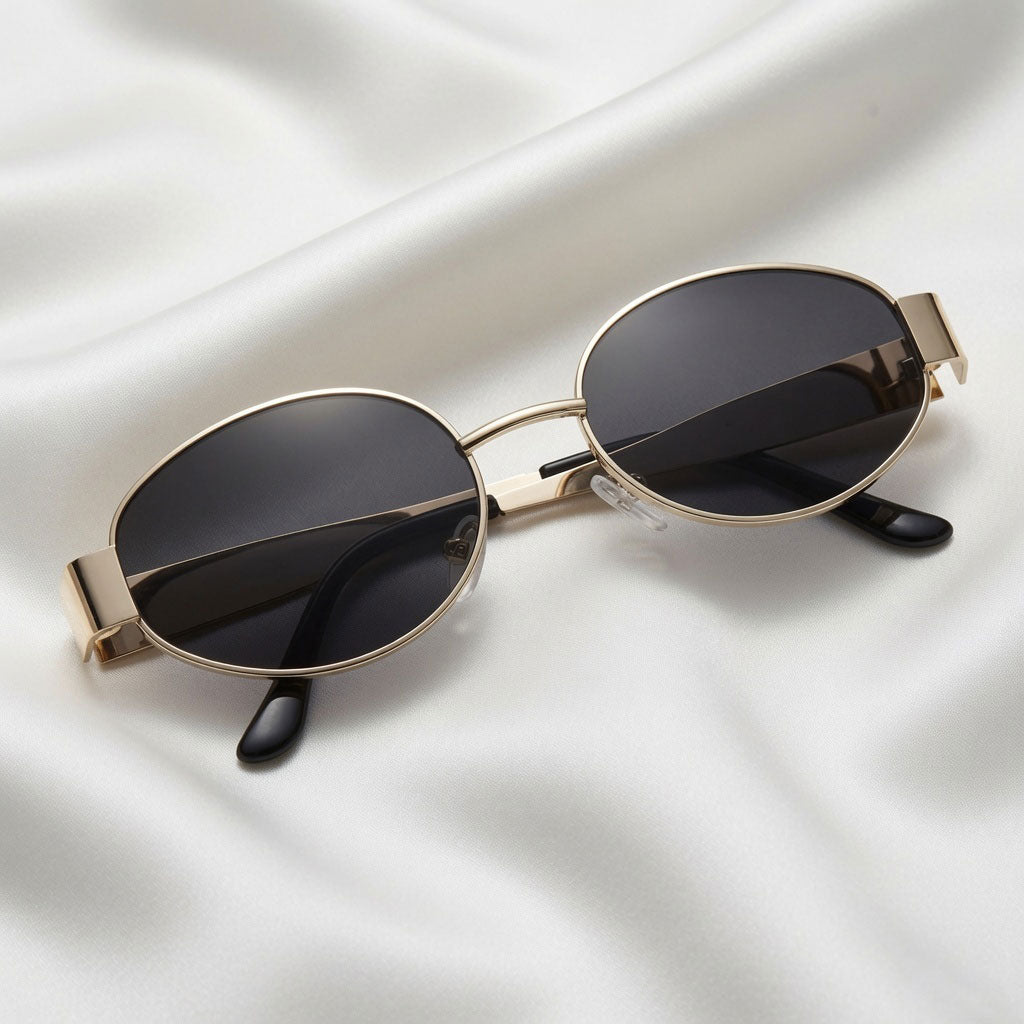 Specsnex x Rox | Round Metal Sunglasses | Black Lenses | 100% UV Protection