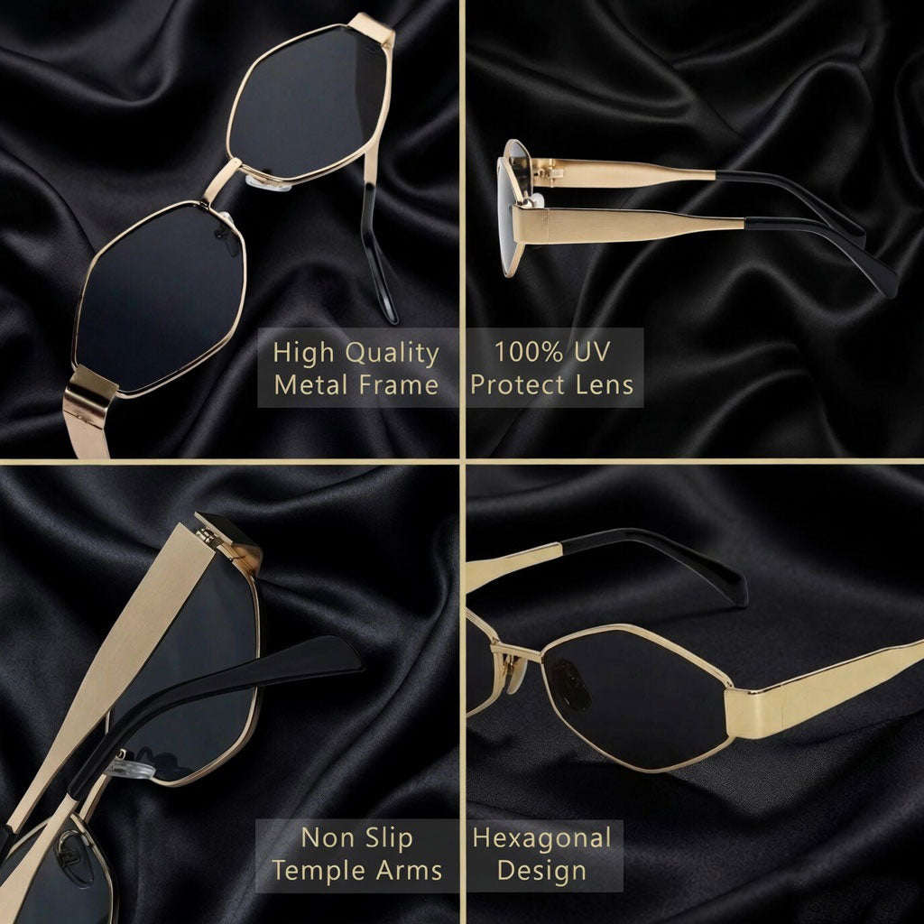 Specsnex x Hexa | Hexagonal Sunglasses | Metal Frame | 100% UV Protection