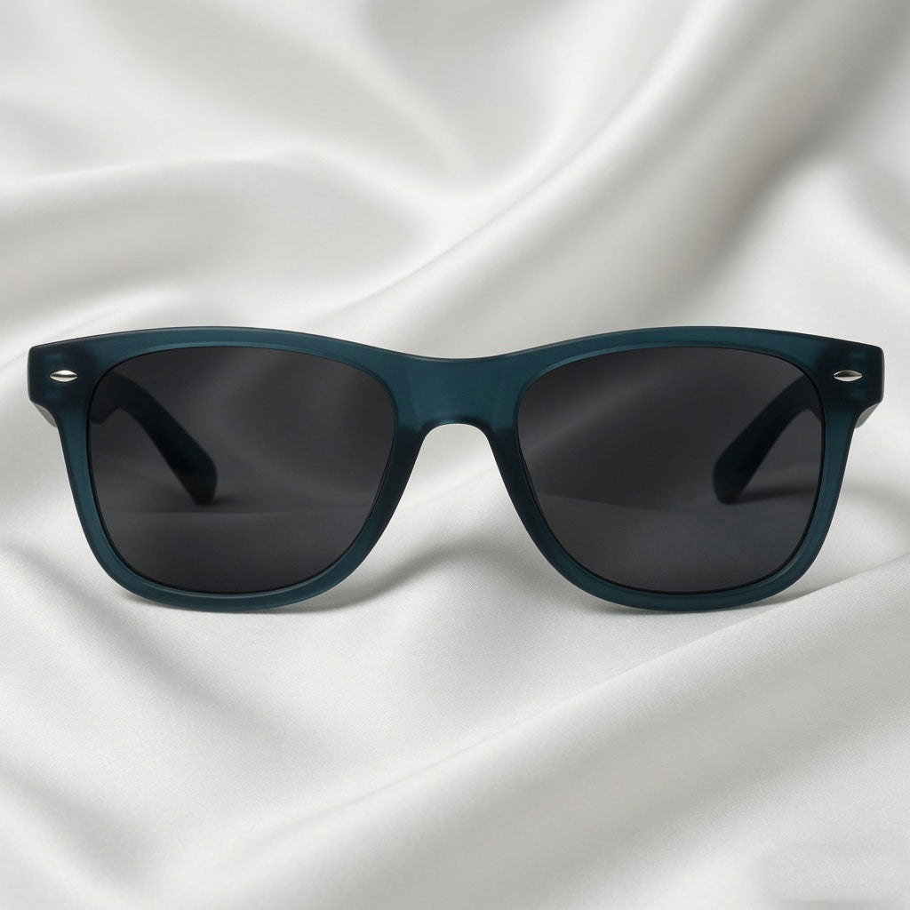 Specsnex x Legacy | Square Sunglasses | Translucent Dark Teal Rubber Coated TR90 Frame | 100% UV Protection