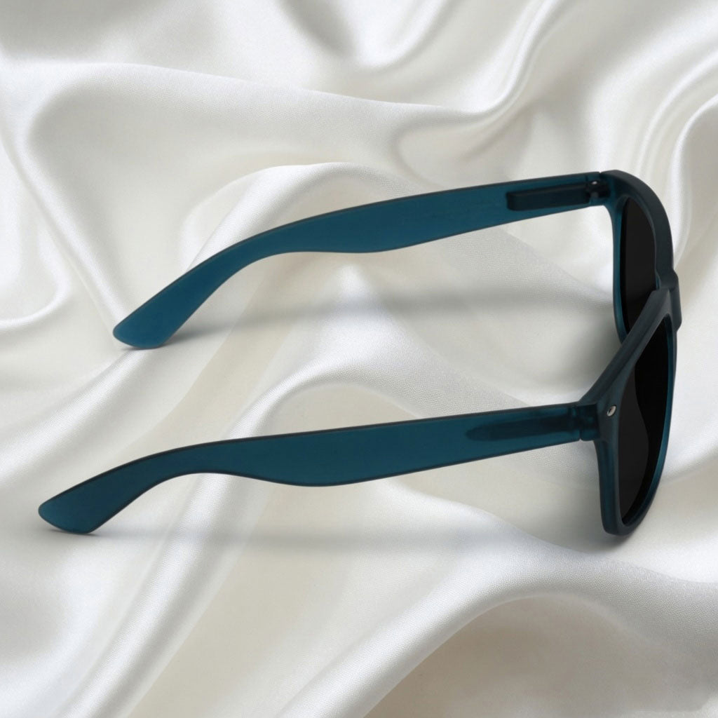 Specsnex x Legacy | Square Sunglasses | Translucent Dark Teal Rubber Coated TR90 Frame | 100% UV Protection