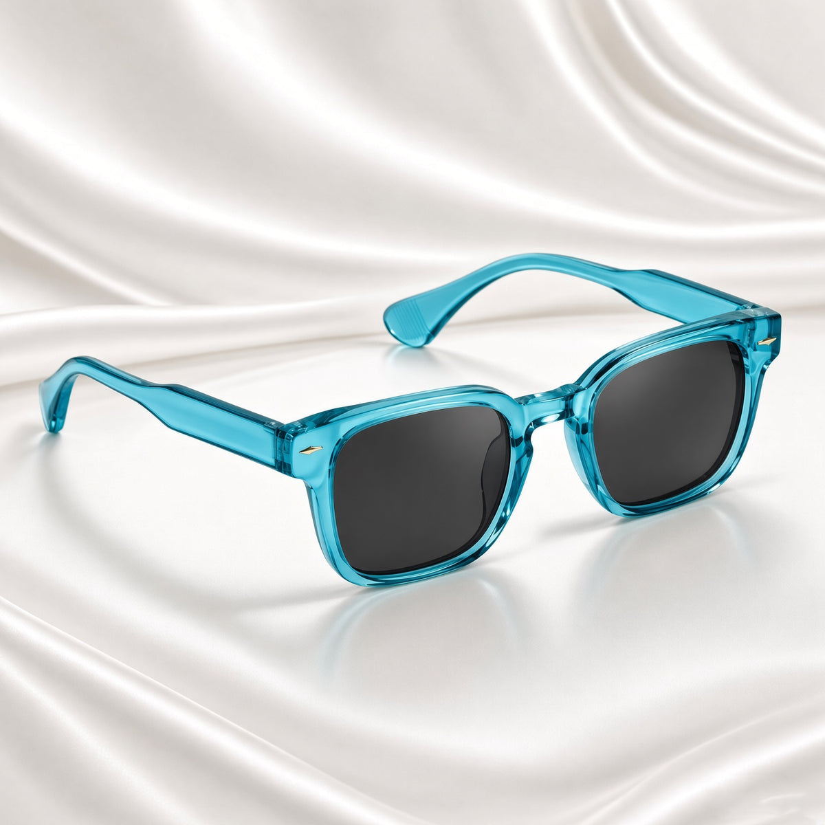 Specsnex x Thicker | Glossy Square Sunglasses | Turquoise Translucent TR90 Frame | 100% UV Protection