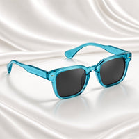 Specsnex x Thicker | Glossy Square Sunglasses | Turquoise Translucent TR90 Frame | 100% UV Protection