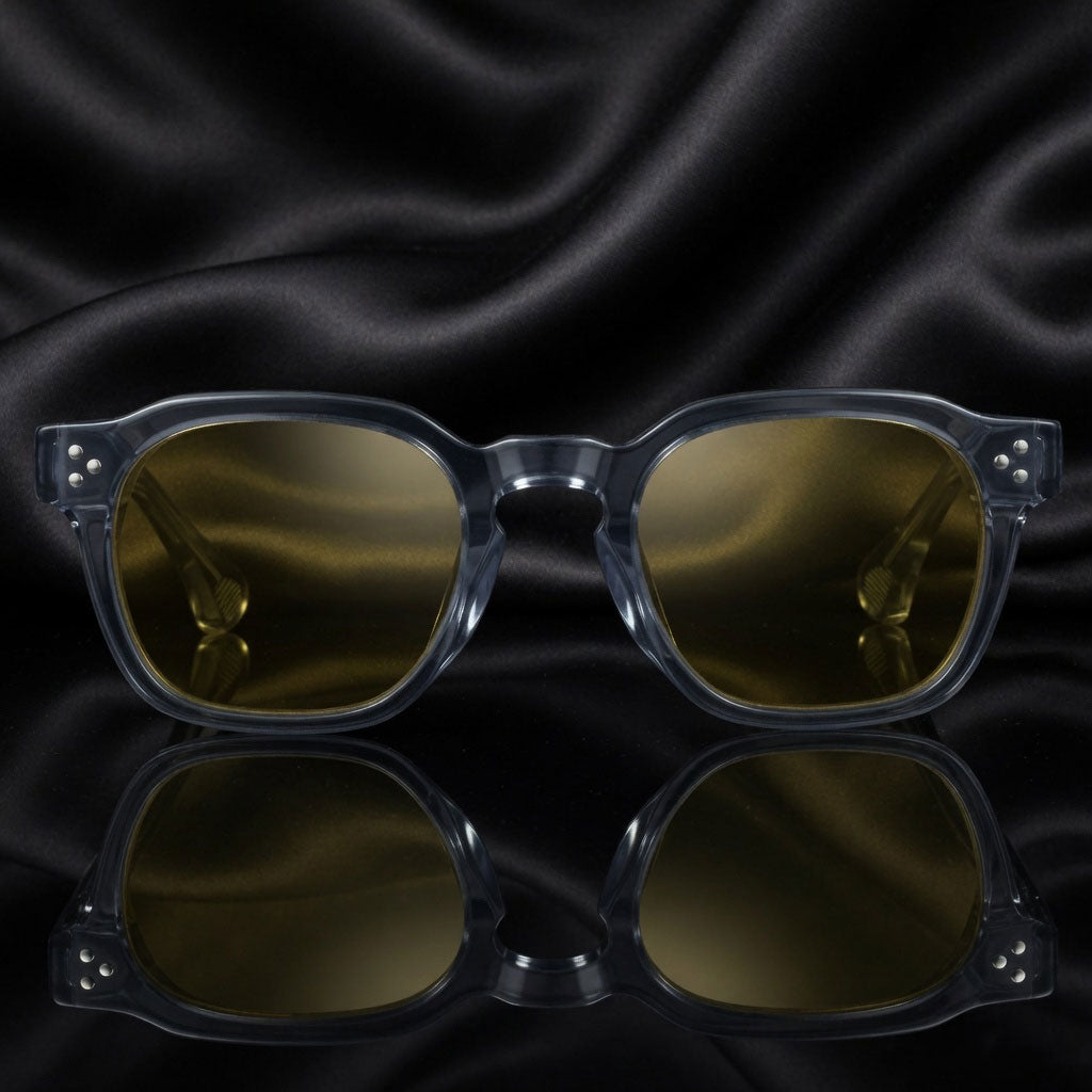 Specsnex x Robust | Glossy Round Sunglasses | Grey TR90 Frame | Night Vision 100% UV Lenses