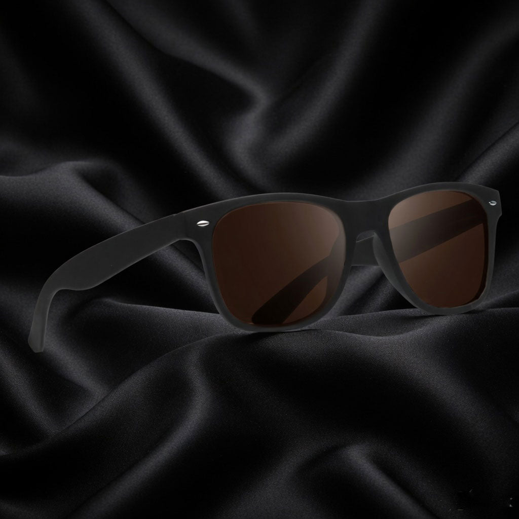 Specsnex x Legacy | Wayfarer Sunglasses | Black Rubber Coated TR90 Frame | Brown 100% UV Lenses