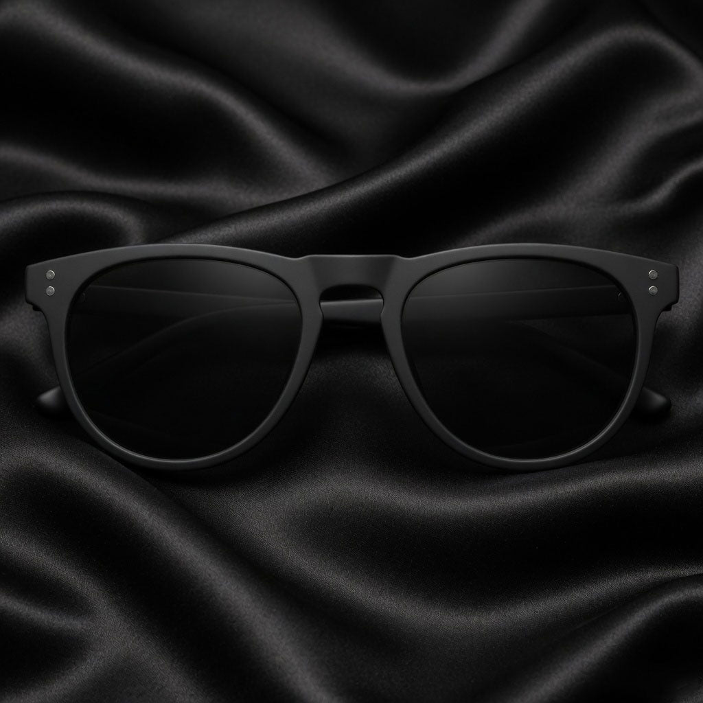 Specsnex x Oslo | Round Sunglasses | Full Black Rubber Coated TR90 Frame | 100% UV Protection