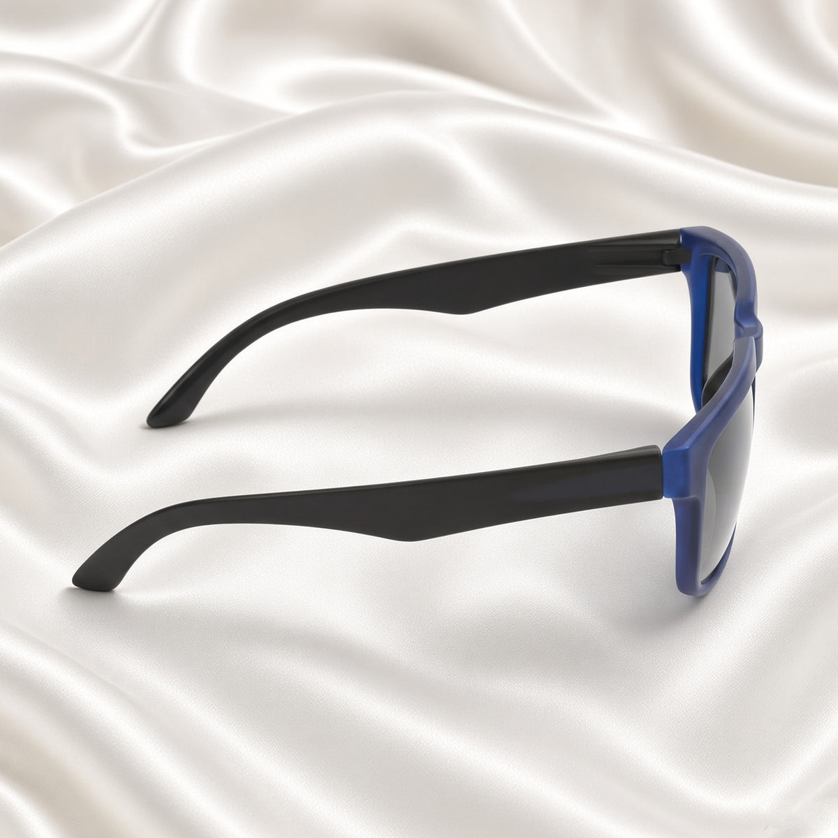 Specsnex x CP | Rubber Finish Square Sunglasses | Navy Blue TR90 Frame | 100% UV Protection